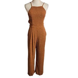 Abercrombie & Fitch Brown And White Polka Dot Jumpsuit